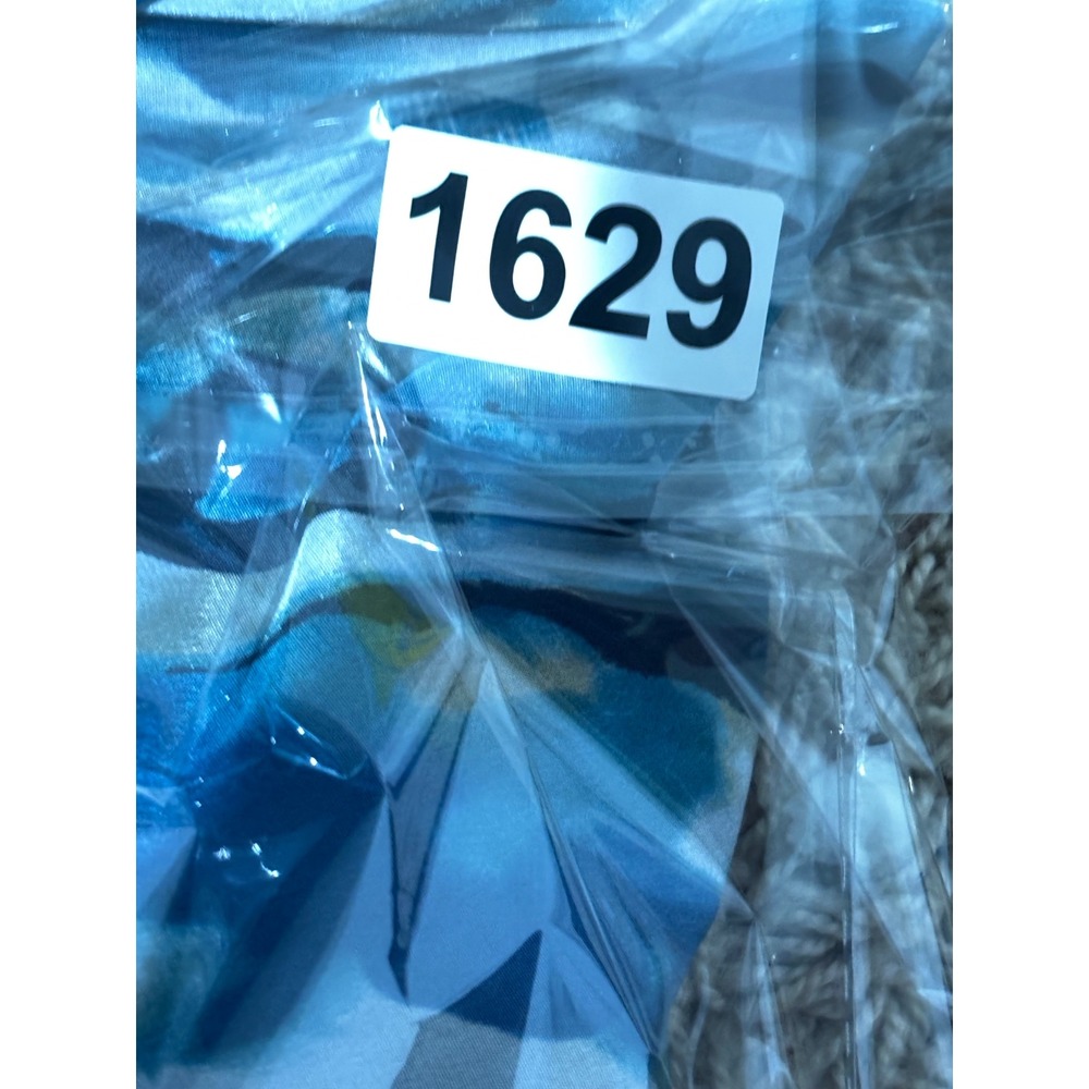 Silk Abstract Teal Blue Gold Halter Neck Babydoll ruche Dress Sz 2 y2k 90s fairy - Picture 11 of 11